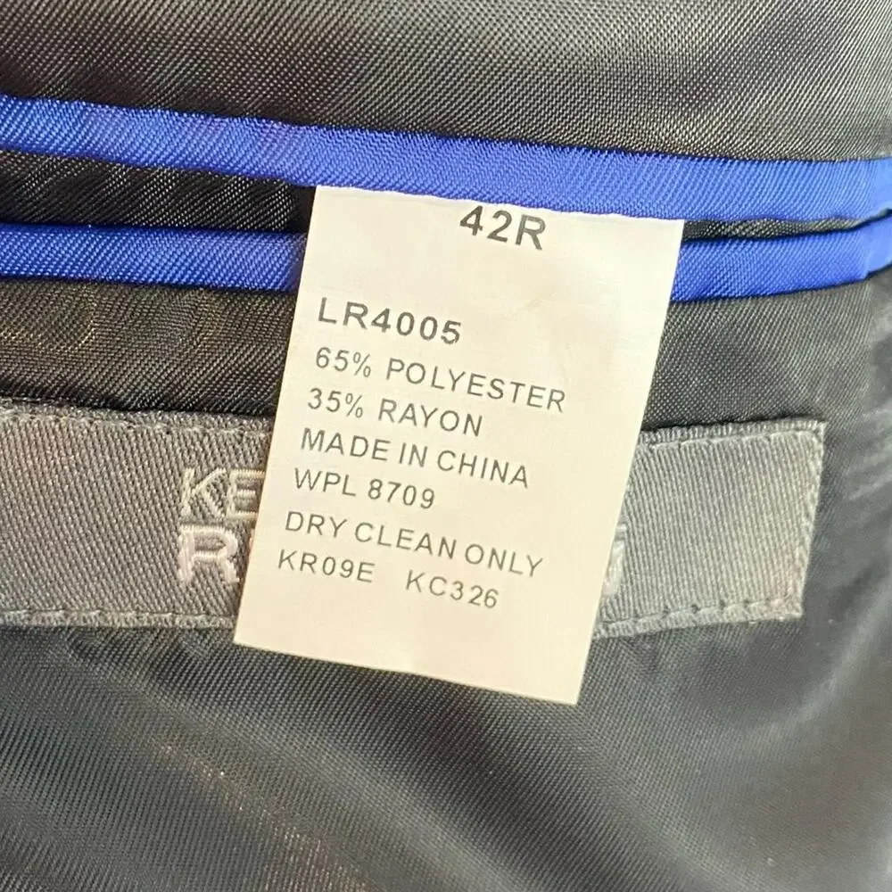 Kenneth Cole Reaction Suit Jacket 42R Gray 2 Button
